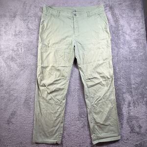 Mountain Hardwear Roll Up Hiking Pants Mens Size 38x32 Light Green Double Knee